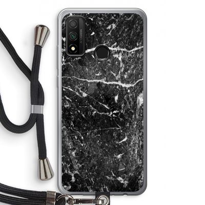 Zwart marmer: Huawei P Smart (2020) Transparant Hoesje met koord
