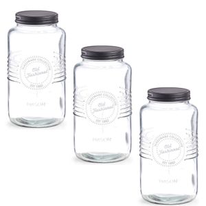 4x Glazen voorraadpotten/bewaarpotten 2000 ml Old Fashioned 23 x 12 cm
