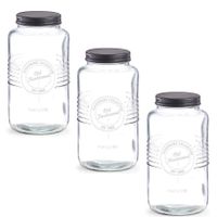 4x Glazen voorraadpotten/bewaarpotten 2000 ml Old Fashioned 23 x 12 cm