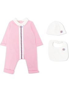 Gucci Kids body à logo GG brodé - Rose