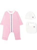 Gucci Kids body à logo GG brodé - Rose - thumbnail