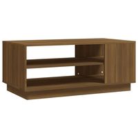 The Living Store Salontafel Bruineiken 102x55x43 cm - Opbergruimte - Stabiel en Duurzaam - thumbnail