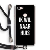 Ik wil naar huis - Zwart: Pixel 3 XL Transparant Hoesje met koord