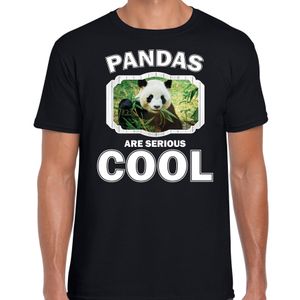 Dieren panda t-shirt zwart heren - pandas are cool shirt