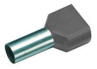 Cimco 18 2416 Dubbele adereindhulzen 2.5 mm² Deels geïsoleerd Grijs 100 stuk(s) - thumbnail