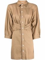 DSQUARED2 robe-chemise à fronces - Marron