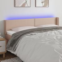 Hoofdbord LED 183x16x78/88 cm kunstleer cappuccinokleurig