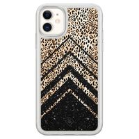 iPhone 11 hybride hoesje - Chevron luipaard