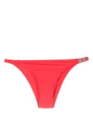 Moschino bas de bikini à plaque logo - Rouge