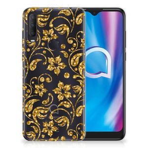 Alcatel 1S (2020) TPU Case Gouden Bloemen