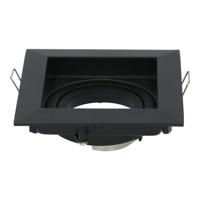 Durham LED Inbouwspot Vierkant - Kantelbaar armatuur - 10x10 cm - GU10 Fitting incl. lamphouder - IP20 voor binnen - Zwart
