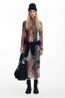 Bedrukte tule midi-jurk - MATERIAL FINISHES - XL