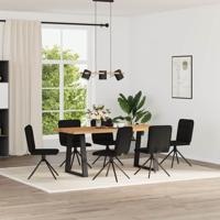 Eetkamerstoelen 6 st stof zwart