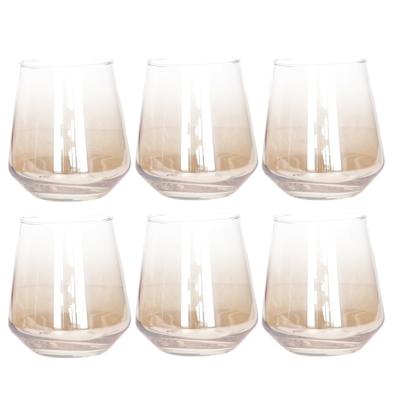 Secret de Gourmet Drinkglazen Olga - 6x stuks - amber glas - 450 ml - 10 x 11 cm