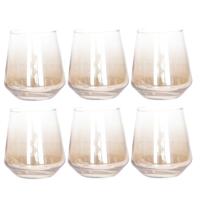 Secret de Gourmet Drinkglazen Olga - 6x stuks - amber glas - 450 ml - 10 x 11 cm