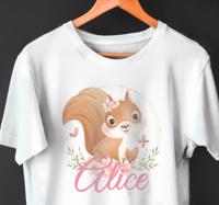 T-shirt baby Schattige eekhoorn voor meisje met naam