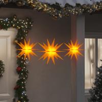 VidaXL Kerstlampen met led's 3 st inklapbaar geel