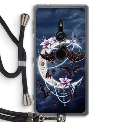 Vleermuizen Maan: Sony Xperia XZ2 Transparant Hoesje met koord