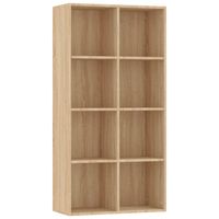 The Living Store Boekenkast - 66 x 30 x 130 cm - Sonoma Eiken - Met 8 vakken