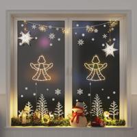 VidaXL Kerstverlichting engel silhouet 2 st 50 leds warm wit