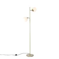 QAZQA Smart vloerlamp goud met mat glas incl. 2 Wifi P45 - Pallon