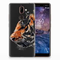 Smartphone hoesje Nokia 7 Plus Watercolor Tiger Smartphone hoesje Nokia 7 Plus Watercolor Tiger