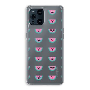 Smiley watermeloenprint: Oppo Find X3 Transparant Hoesje