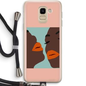 Orange lips: Samsung Galaxy J6 (2018) Transparant Hoesje met koord