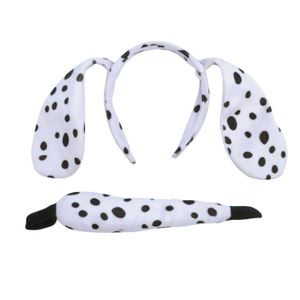 Verkleed set dalmatier - oortjes/staart - wit/zwart - voor kinderen    -