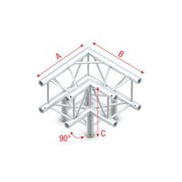 Showtec FQ30-012 3-weg truss koppelstuk, Hoek 90° + omlaag