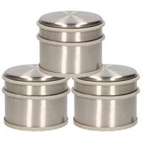 Alpina Deurstopper van 1.1 kilo - 3x stuks - staal - met grijs kunststof rand - 9 x 7 cm
