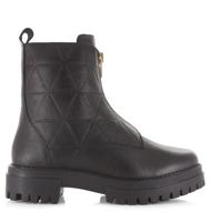 Shoecolate Shoecolate - Leren boots met front zip Zwart Leer Biker boots Dames