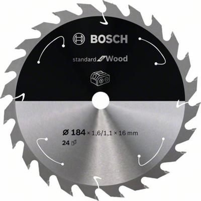 Bosch Accessories Bosch Power Tools 2608837698 Hardmetaal-cirkelzaagblad 184 x 16 mm Aantal tanden: 24 1 stuk(s)