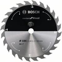 Bosch Accessories Bosch Power Tools 2608837698 Hardmetaal-cirkelzaagblad 184 x 16 mm Aantal tanden: 24 1 stuk(s)