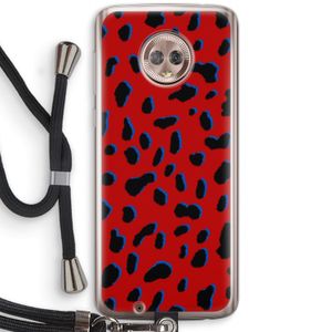 Red Leopard: Motorola Moto G6 Transparant Hoesje met koord