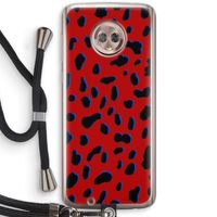 Red Leopard: Motorola Moto G6 Transparant Hoesje met koord