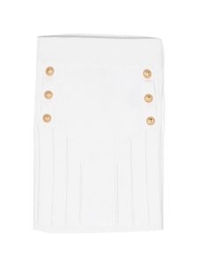 Balmain Kids jupe en maille à boutons décoratifs - Blanc