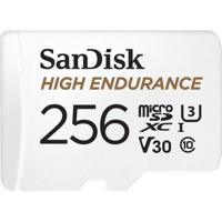 SanDisk High Endurance Monitoring miniSDXC-kaart 256 GB Class 10, UHS-I, UHS-Class 3, v30 Video Speed Class Incl. SD-adapter