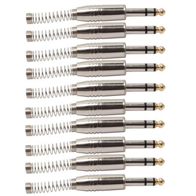 10 stuks 6.35mm metalen Audio Plug Stereo microfoon netsnoer stekker
