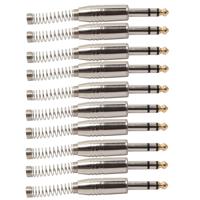 10 stuks 6.35mm metalen Audio Plug Stereo microfoon netsnoer stekker