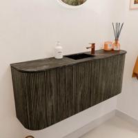 Toiletmeubel Mondiaz Joya Dlux | 103.2 cm | Meubelkleur Shadow | Faye wastafel Lava Wasbak Midden | 1 kraangat