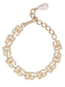 Dolce & Gabbana collier ras du cou en chaine à logo DG - Or