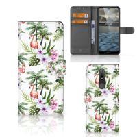 Nokia 2.4 | Telefoonhoesje | Met pasjeshouder | Flamingo Palms