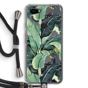 Bananenbladeren: Pixel 3a Transparant Hoesje met koord