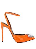 Philipp Plein escarpins Broche 120 mm à fini verni - Orange - thumbnail