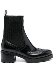 Santoni bottines à empiècements en maille - Noir