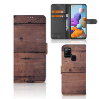 Samsung Galaxy A21s Book Style Case Old Wood - thumbnail