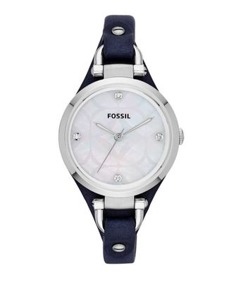 Horlogeband Fossil ES3417 / GEORGIA Onderliggend Leder Blauw 8mm