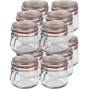 12x Weckpotten/inmaakpotten 500 ml met beugelsluiting