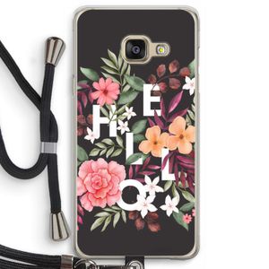 Hello in flowers: Samsung Galaxy A3 (2016) Transparant Hoesje met koord